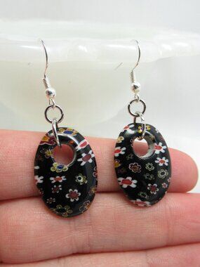 Millefiori component earrings